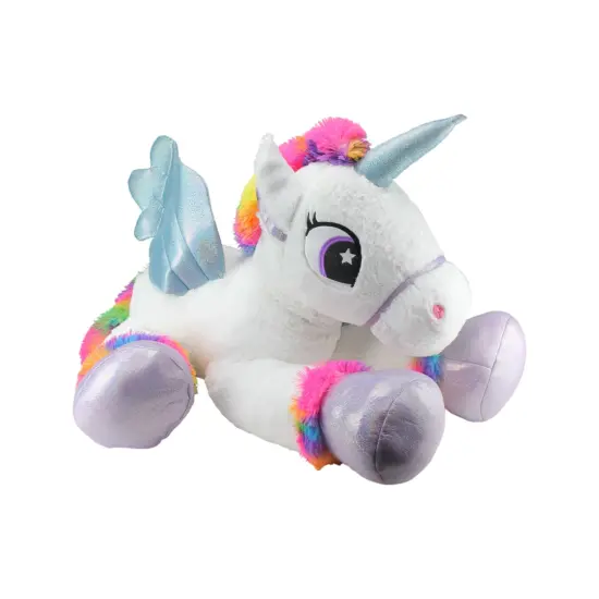 Northlight 42" Giant Winged Unicorn Plush &ndash; Ultra Soft White Stuffed Animal with Rainbow Mane and Glittery Horn {4}