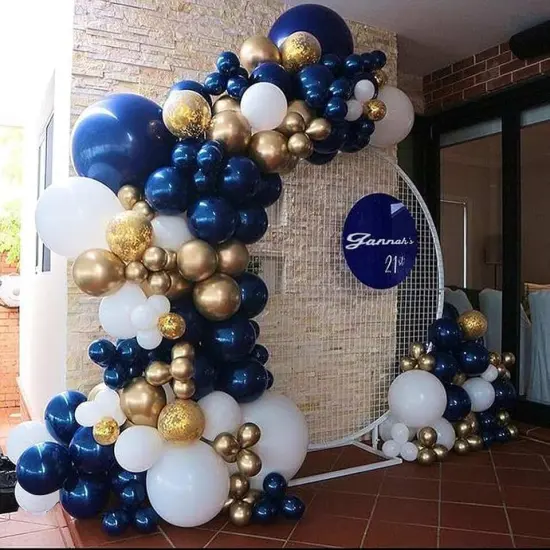 Navy Blue and Gold Balloons, Blue and Gold Balloons, Gold Confetti Balloons Navy Blue Gold Latex Balloons for Boys Birthday Baby Shower {5}