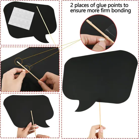 18pcs Blank Photo Booth Props Black Chalkboard Photo Booth Props Frame with Bubble DIY Photo Props for Birthday Wedding Party Supplies(Black) {4}