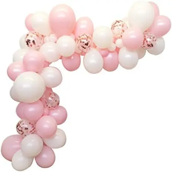 100pcs DIY Balloons Garland with Pink and White Balloons Confetti Balloons {1}