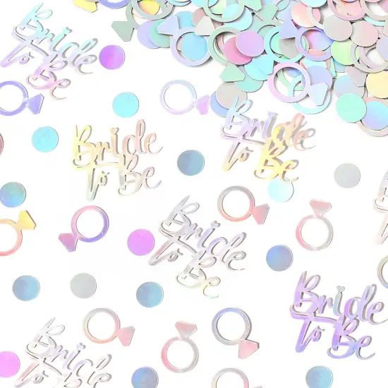 230PC Wedding Confetti Bridal Shower Decorations Bride To Be Ring Confetti Scatters Suitable for Iridescent Themed Bachelorette Engagement Hen Party Decor {5}
