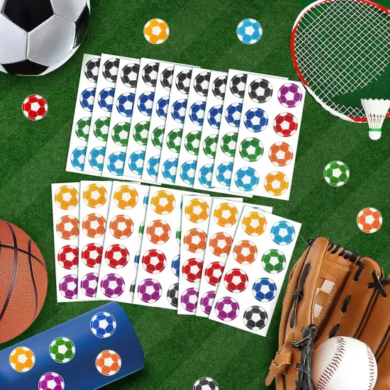240 Pcs Soccer Stickers Vinyl, Soccer Ball Stickers for Water Bottle Kids Girls Boys, Football World Cup Sports Decals Waterproof for Soccer Party Favor Helmet Reward Pride Planner Calendar DIY Craft {4}
