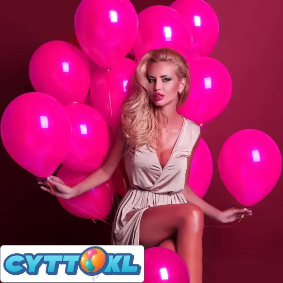 Hot Pink Latex Balloons 12 inch 200 Pack Matte Helium Balloon {5}
