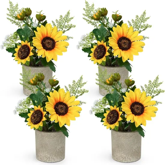 Artificial Sunflowers Decor - 4 Pack {1}