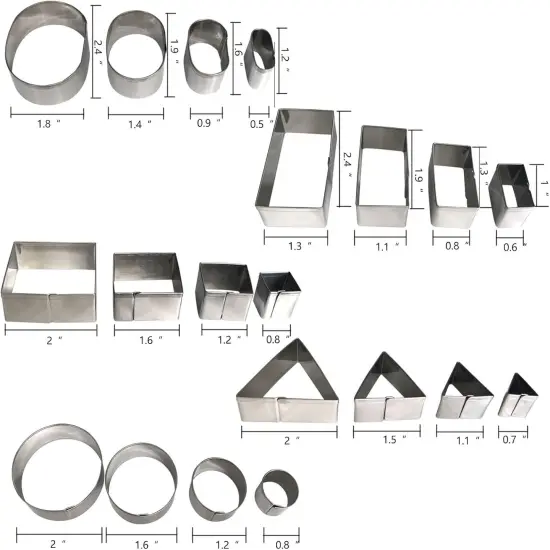 Mini Geometric Metal Cookie Cutter Set 20 Pieces {4}