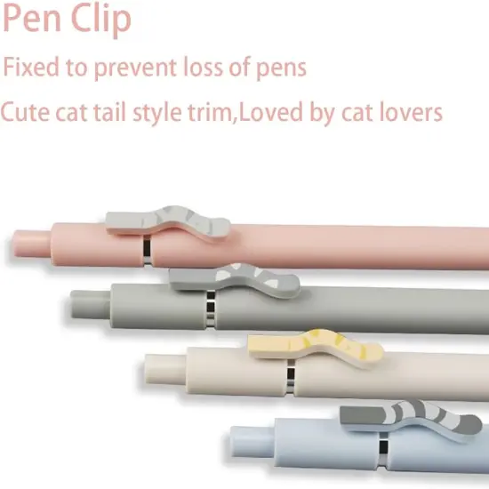 4 Pcs Gel Pens, Cute Ink Pen Fine Point Smooth Writing Quick Dry Pen, Black Pen for Journaling Note Taking, Cat Tail Pens Ballpoint {3}