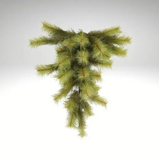 28" Artificial Pine Teardrop Swag &ndash; Faux Greenery for Christmas, Holiday Front Door or Mantel Decor-XX9333 {2}