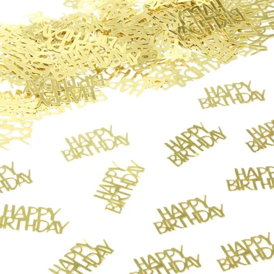 Gold Happy Birthday Confetti Birthday Party Decorations Baby/Adult Birthday Table Scatter Party Supplies 100PC {1}