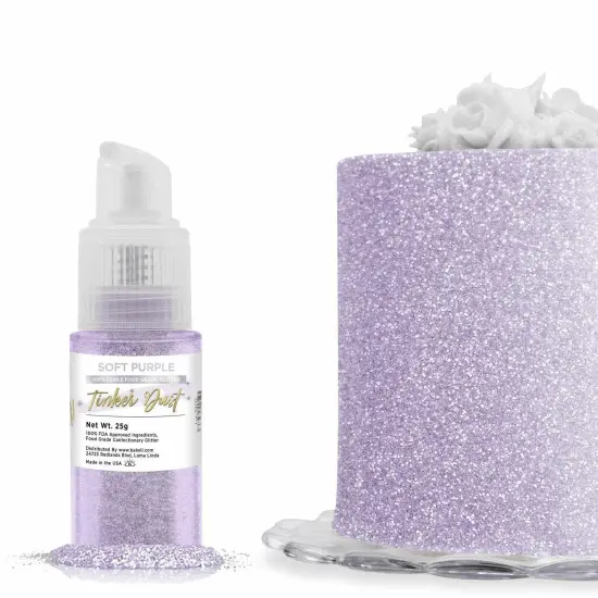 Bakell - Soft Purple Tinker Dust Edible Glitter (25g, 1x Spray Pump) for Food, Desserts, and Beverages! {1}