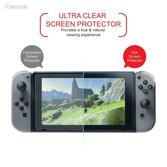 Insten 2 Pack Glass Screen Protector Compatible with Nintendo Switch 2017, Premium Tempered Glass Console Protective Cover, HD Clear {4}
