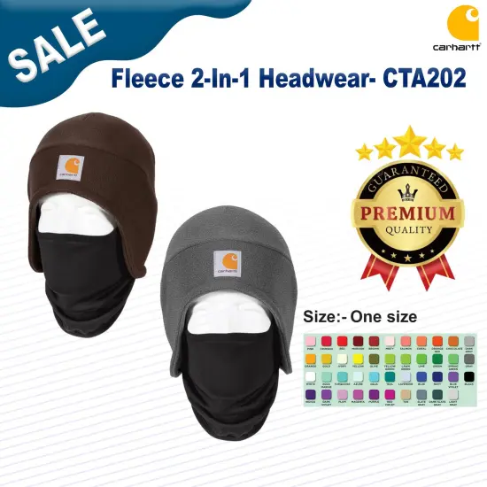 Carhartt&reg; Fleece 2 In 1 Headwear Charcoal Hthr {3}