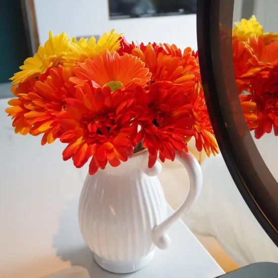 26Pcs Summer Bouquet Artificial Flowers Colorful Fake Gerbera Daisies Silk Bouquets with Vibrant Color Daisy Faux Flowers Arrangements {3}