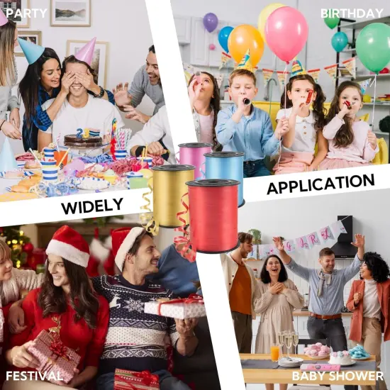 Curling Ribbon White, Balloon String Curly Ribbon 1 Roll for Gift Wrapping {3}