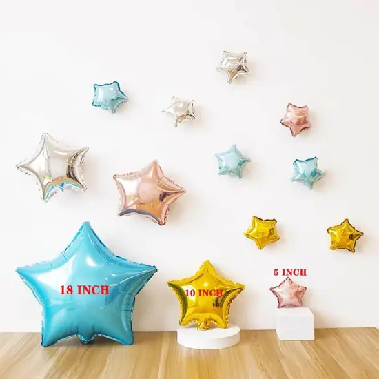 50 Pieces 10" Silver Foil Star Balloons for Party Decorations {2}