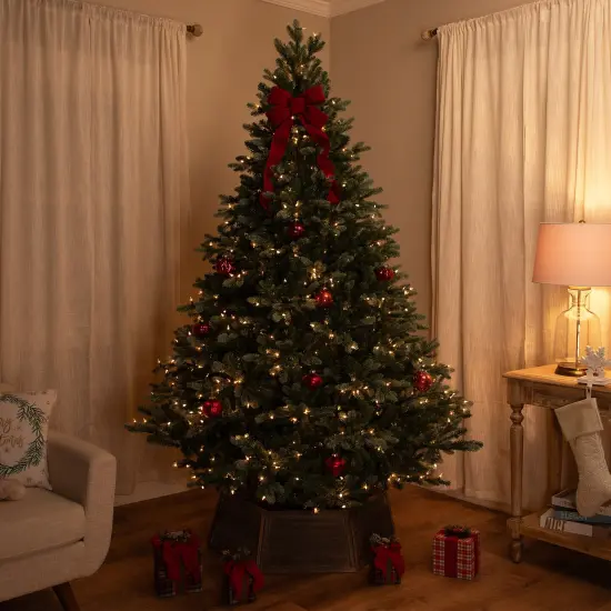 Northlight Real Touch&trade;️Pre-Lit Full Blue Spruce Artificial Christmas Tree - 9' - Clear Green {4}