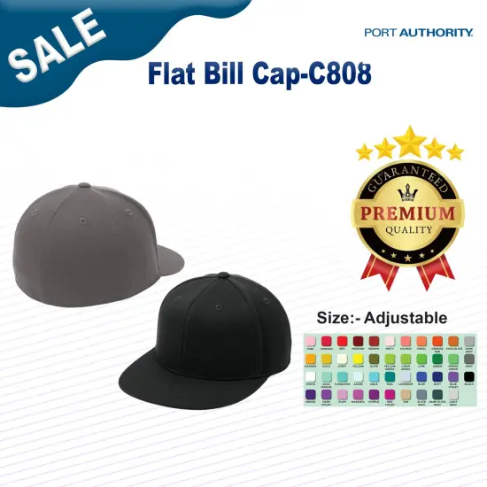 Port Authority&reg; Flat Bill Cap Grey {3}
