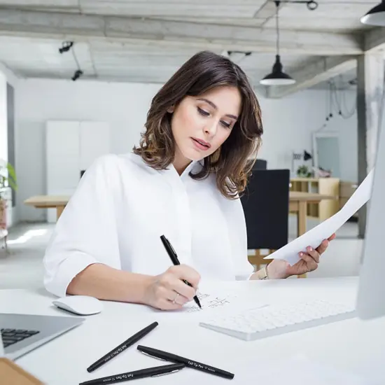 Felt Tip Pens, 60 Black Pack, 0.7mm Medium Point, Felt Tip Markers Pens for Journaling, Writing, Note Taking, Planner, Perfect for School Office and Art Supplies {5}