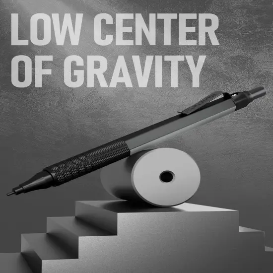 Four Candies Mechanical Graphite Pencil Set, 3pcs Black Metal Pencils with Anti-Skid Grip, Ideal for Artists, Professionals, Teachers and Students {2}