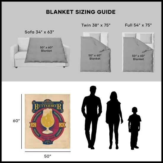 Warner Brothers Harry Potter Silk Touch Sherpa Throw Blanket 50X60 Inches Leaky cauldron {10}