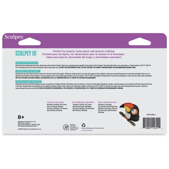 Sculpey III: Polymer Clay: Classics - (10) 1oz Packs - Oven Bake Clay, 10 Colors, Non-Toxic, Sculpting, Create Jewelry & Crafts Projects, Art Supplies {4}