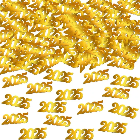 Shiny Gold Graduation 2025 Confetti - Pack of 500 | 2025 Confetti for Graduation Table Decorations | 2025 Gold Grad Decorations 2025 | Graduation Decorations 2025 {1}