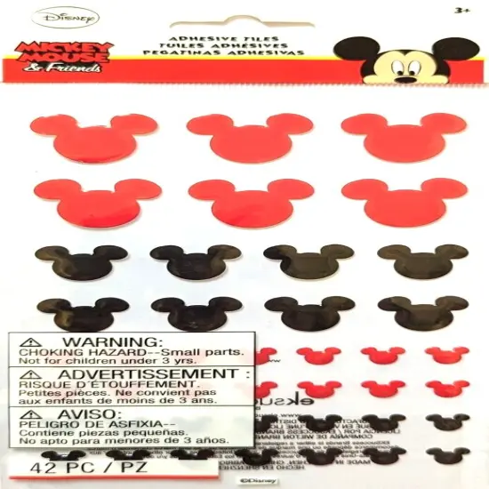 Disney Red & Black Mickey Icons Epoxy Stickers {1}