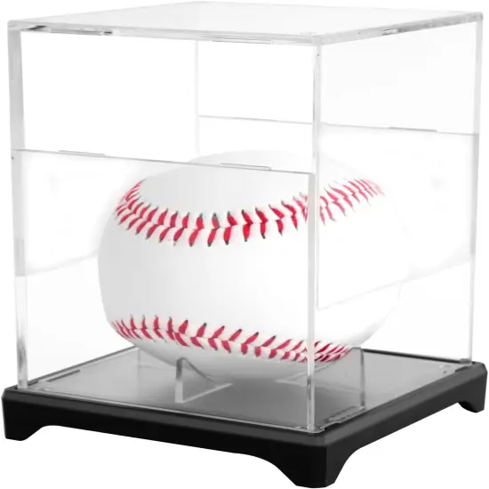 4 Pack Baseball Display Case Baseball Holder Display Case for Balls Baseball Case with Base Fit Official Size Ball {5}