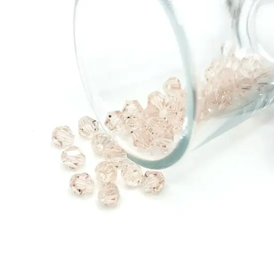 1 or 4 Strands 6x6mm Light Pink Bicone Beads, Imitation Crystal, Grade AA {1}