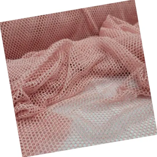 Blush Embroidered Fish Net Silver Mylar Fabric Sold by the Yard {4}