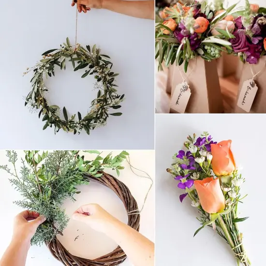 Floral Wire Craft Florist Wire 2 MM 656 Feet Floral Tape for DIY Craft, Flower Bouquets, Art Craft Projects, Gift Wrapping, Wreath(Brown) {1}