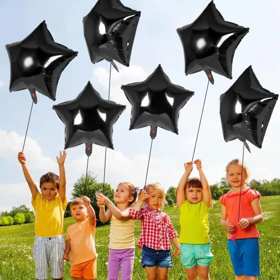 20 Pcs Star Balloons,18 Inch Black Star Foil Balloons,Star Shaped Balloons Mylar Balloons Helium Balloons for Birthday Party Anniversary Wedding Baby Shower Decorations (Black) {4}