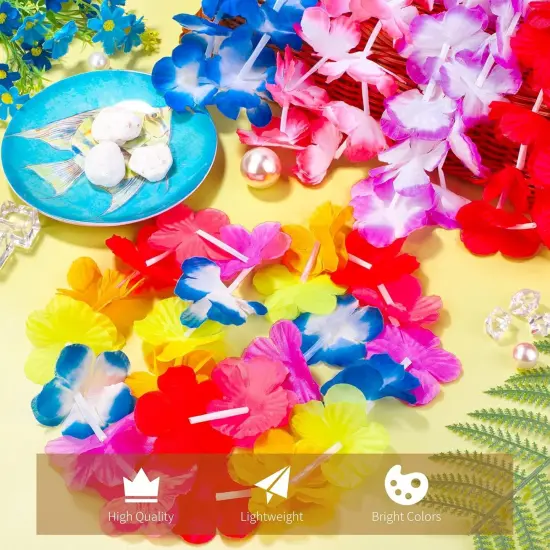 150 Pieces Assorted Hawaiian Leis Necklace Tropical Flower Garland, Luau Party Decorations {4}