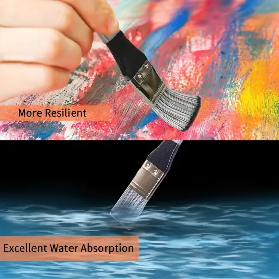 24 Pcs Acrylic Paint Brush Set, Oil Painting Brushes with Flat, Filbert, Fan, Liner, Round, Angle Shapes, Professional Artist Paint Brushes Set for, Watercolor, Acrylic Canvas Painting, Body Painting {5}