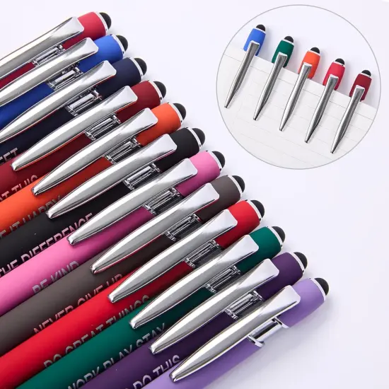 Funny Pens, 12 Pcs Pens Fine Point Smooth Writing Pens, Inspirational Ballpoint Pens with Screens Touch Stylus Tips, Black Ink 1.0 Mm Pens Gift Office Desk Accessories, Motivational Stylus Pens {3}