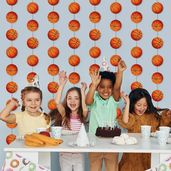 8 Pcs Sports Party Banners Sports Theme Party Hanging Decorations Sports Paper Garland for Boys Kids Teens Sports Birthday Party Baby Shower Home Classroom Supplies Decor (Basketball) {5}