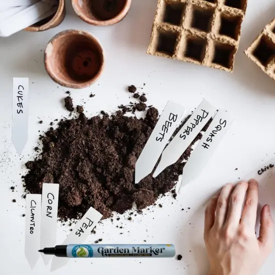 2 Pack Garden Marker Pen Permanent Markers Black (UV Fade Resistant Marker Pens for Plant Markers Garden Markers Waterproof Pen Black Markers Outdoor Marker for Garden Plant Labels 0.8mm) {5}