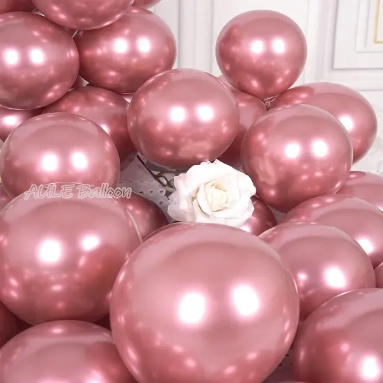 Metallic Pink Balloons 5 inch 50 Pcs Pink Latex Balloons {3}