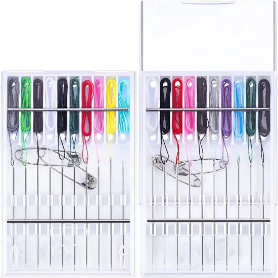 2 Boxes (20 Pcs) Pre Threaded Needle Kit Assorted Color (Simple Color) {1}