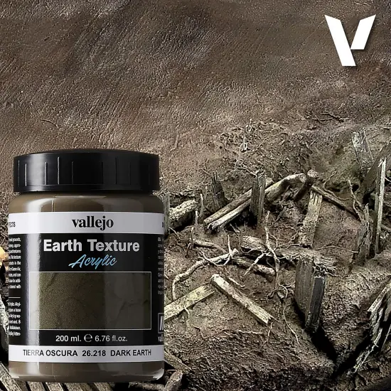 Vallejo Dark Earth Gel, 200ml, Dark Earth, 6.76 Fl Oz (Pack of 1) {7}