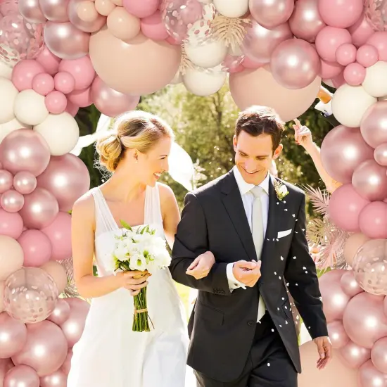 Life Dusty Pink Balloons Arch Kit, Different Sizes 18 12 10 5Inch Blush Pink Rose Gold Nude Ivory Confetti Latex Heart Foil Balloon for Girls Wedding Baby Shower Boho Birthday Party Decorations {3}