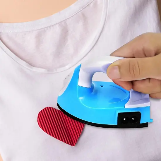 Mini Heat Press Iron Machine,Portable Mini Electric Iron,Small Heat Press Iron,Mini Iron Press for Clothes Shoes Bags Hats,Iron Press Machine for Heating Transfer,Silicone Pad Included (Blue) {4}