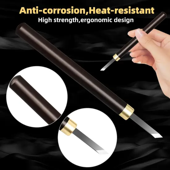 Wood Carving Tool Set High Carbon Steel Sharp Engrave Kit 5 Pcs Hand Carve Tool Kit for Wood Soap Stone Seal Sculpture Engraving Cutting Knife Set DIY Craft {2}