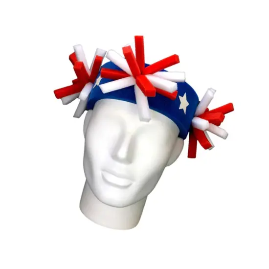 USA Pompoms Headband Fun & Patriotic Party Accessory {2}
