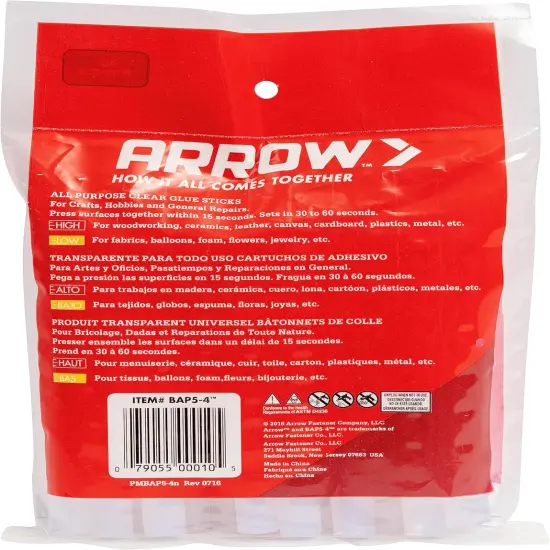 AP5 All Purpose Mini Glue Sticks for Hot Glue Guns, Use for High Temp and Low Temp Crafting, Hobbies, and General Repair Projects, 4-Inch by 1/2-Inch, Clear, 6-Pack {4}