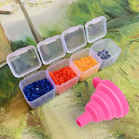 2 Pcs Diamond Painting Tools Funnel - Silicone Collapsible Funnel, Convenient Foldable Beads Container Mosaic Tool for 5D DIY Diamond Painting Kits for Adults. {5}