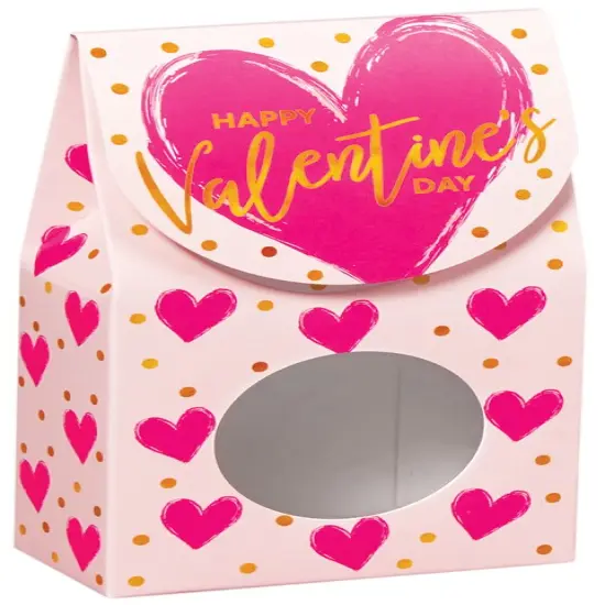 Pack/6: Painted Hearts Gourmet Candy Box - 3-1/2 x 1-3/4 x 6-1/2" {1}