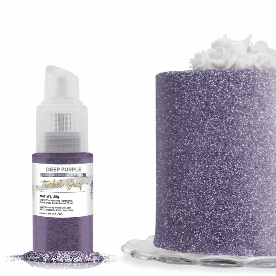 Bakell - Deep Purple Tinker Dust Edible Glitter (25g, 1x Spray Pump) for Food, Desserts, and Beverages! {1}