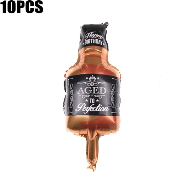 10 Pcs Whisky Bottle Balloons Whiskey Bottle Shape Aluminum Mylar Foil Balloons Beer Festival Birthday Party Whisky Theme Party Decoration {2}