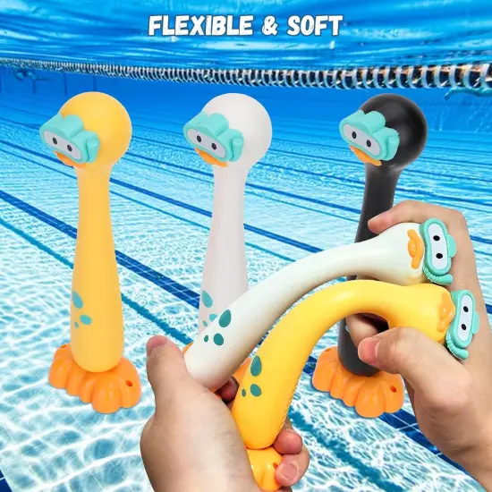 Summer Set of 3 Pool Diving Toys for Kids,Fun Swimming Pool Games for Kids Water Toys, Clown Duck Dive Stick are Perfect for Boys and Girls Pool Time! {4}