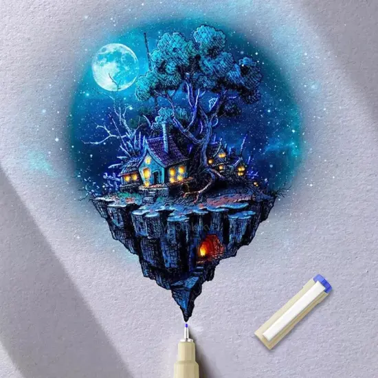 [12 Colors] 05 Micro, Fineliner Pen Set Ink, Fine Point Pen,Multi-liner, Sketching, Anime,Artist Illustrating/Technical Drawing,Office Documents {5}